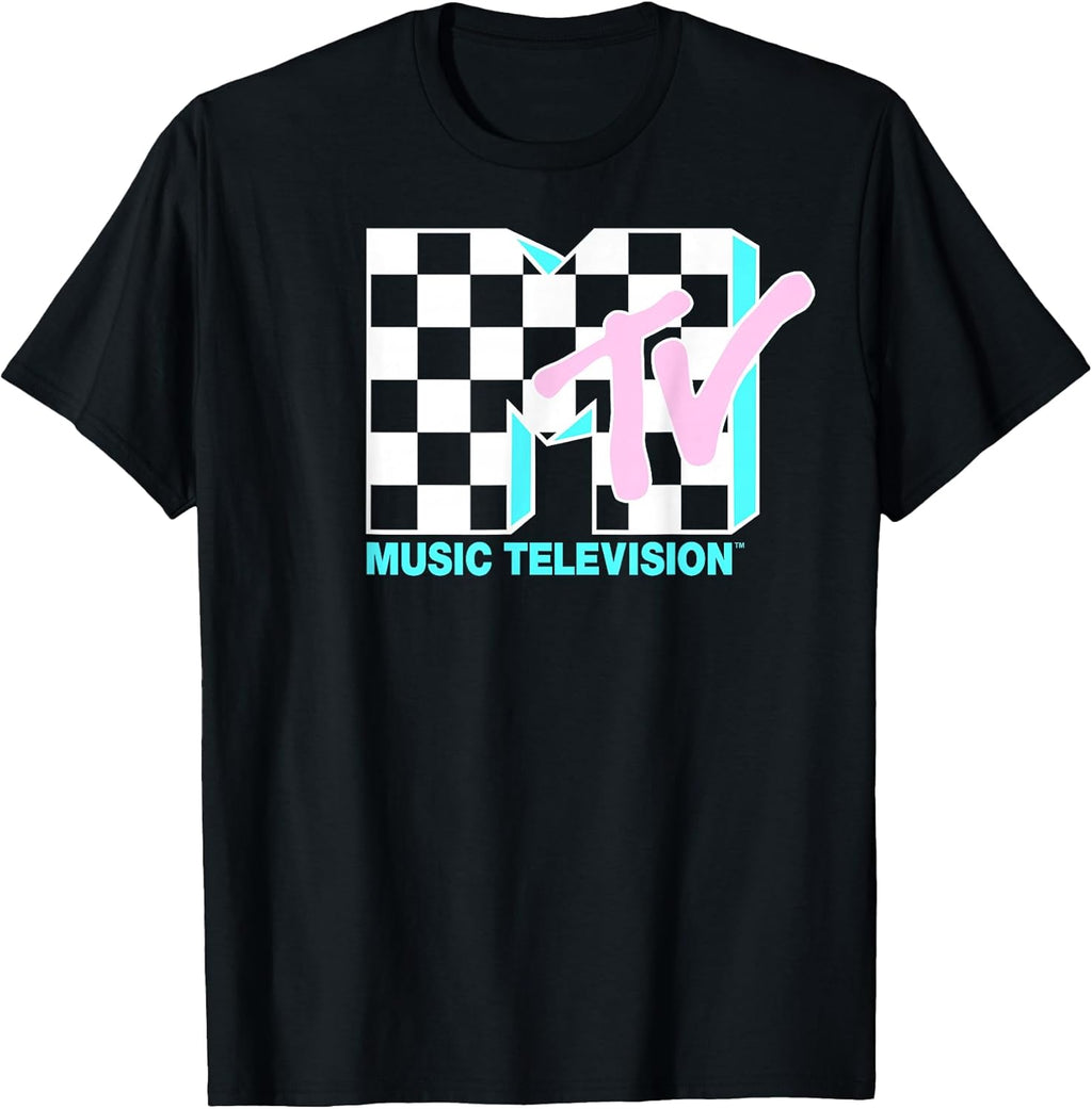 Neon Checkered Logo Graphic - Adult & Kids T-Shirts, Sweatshirts & Hoodies apparel design preview 1
