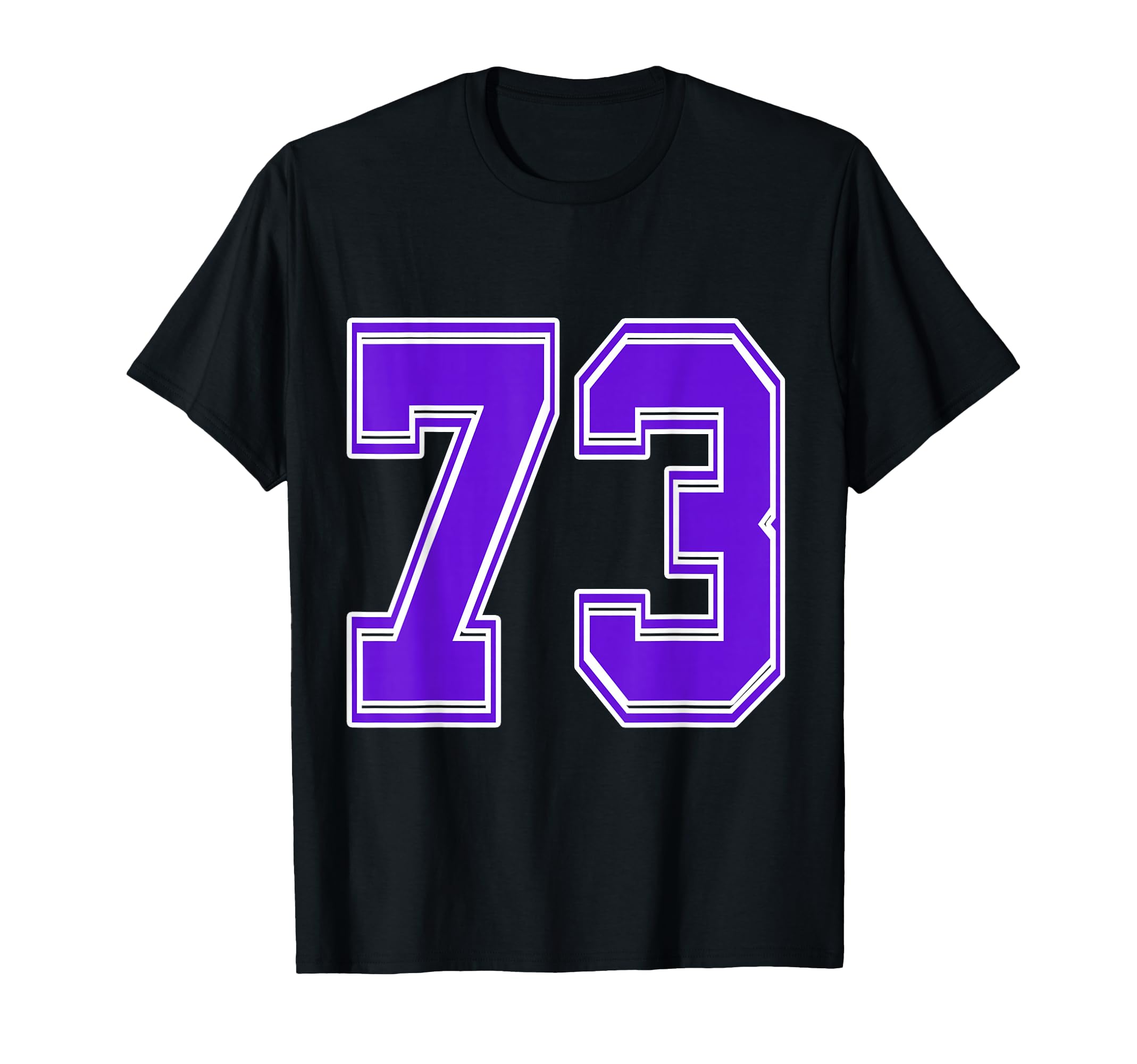 Purple Number 73 Football Baseball T-Shirt - Minimalist Print Men Women - T-Shirt, Sweatshirt, Hoodie