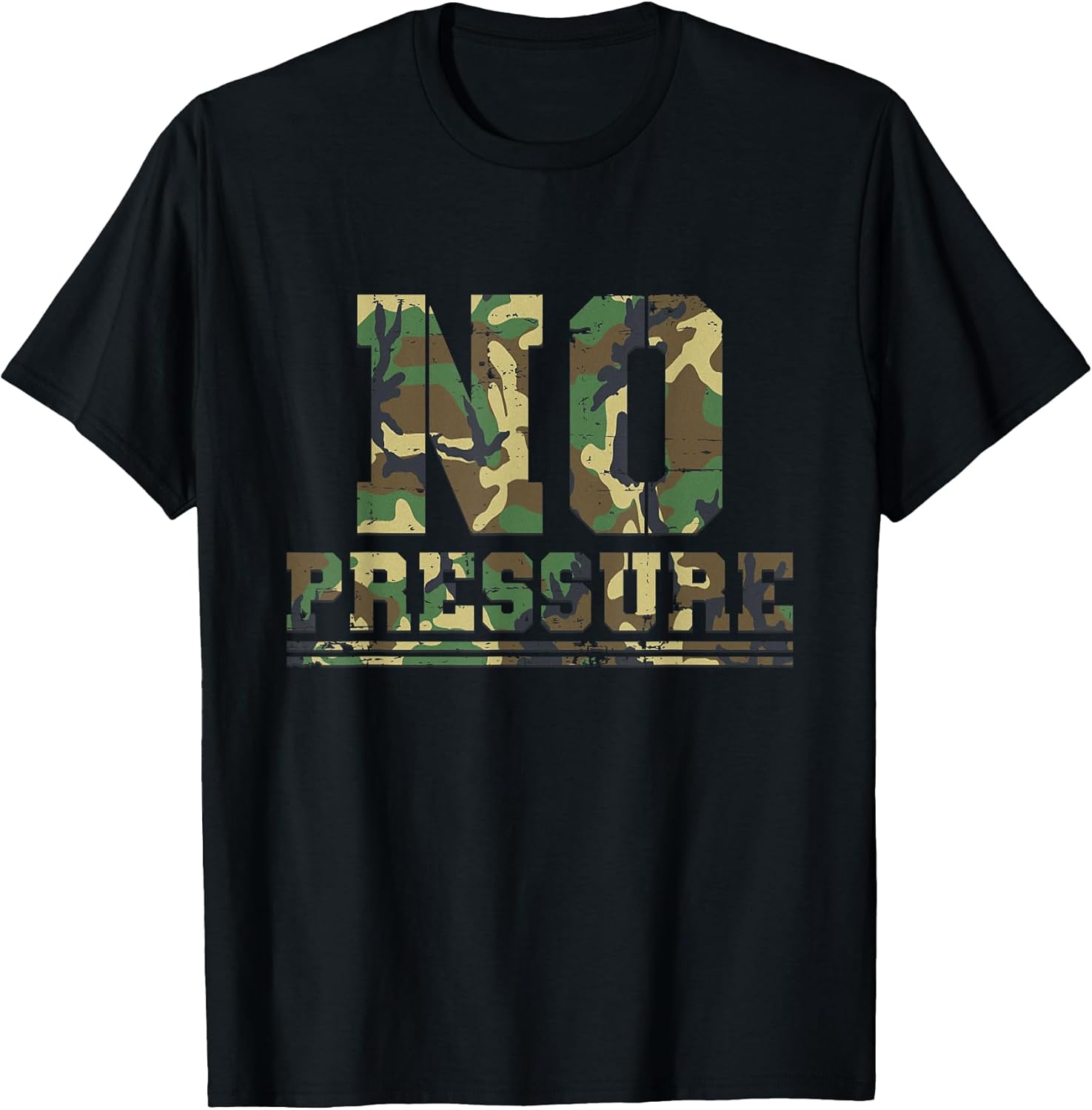 Camouflage No Pressure Funny Sarcasm Quote Gym - Adult & Kids T-Shirts, Sweatshirts & Hoodies apparel design preview 1