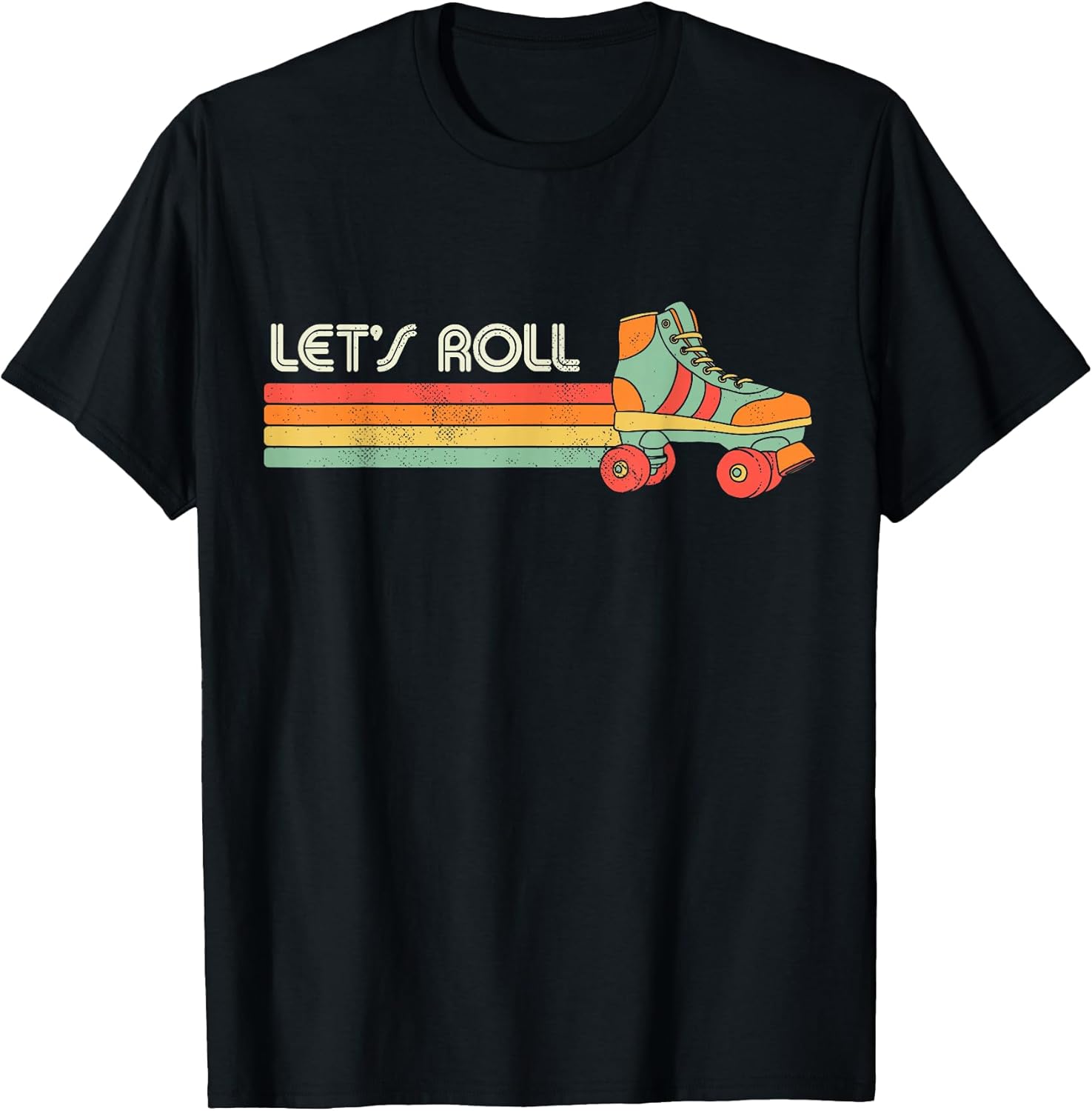Let's Roll Roller Skating Skate Retro Vintage 70s 80s - Adult & Kids T-Shirts, Sweatshirts & Hoodies apparel design preview 1