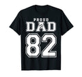 Number 82 Custom Proud Soccer Futbol Dad T-Shirt - Graphic Print Men Women - T-Shirt, Sweatshirt, Hoodie