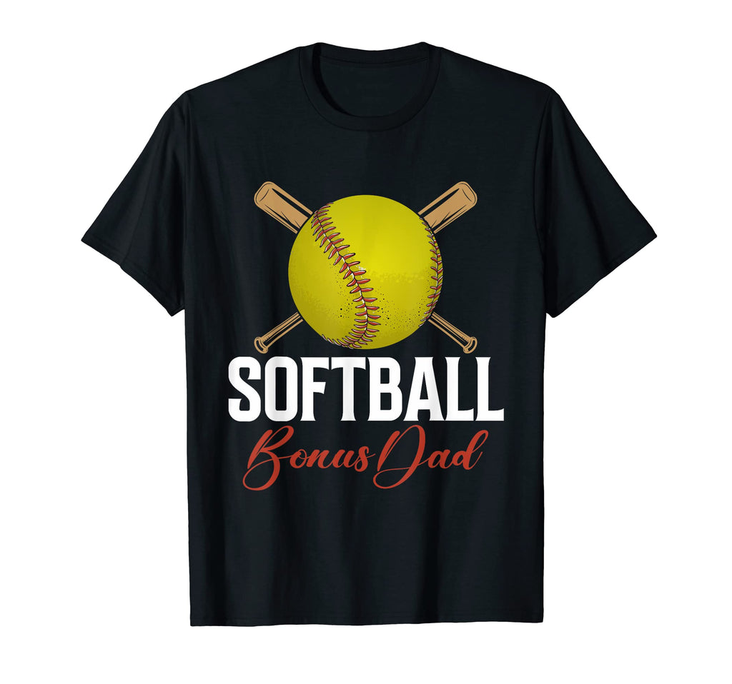 Mens Softball Bonus Dad Fathers Day T-Shirt - Custom Art Print Unisex - T-Shirt, Sweatshirt, Hoodie