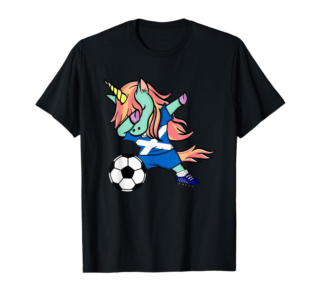 Unicorn Dabbing Soccer Scotland T-Shirt - Custom Art Print for Adults - T-Shirt, Sweatshirt, Hoodie