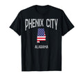 Phenix City Alabama Al Throwback Usa Flag T-Shirt - Novelty Apparel Unisex - T-Shirt, Sweatshirt, Hoodie