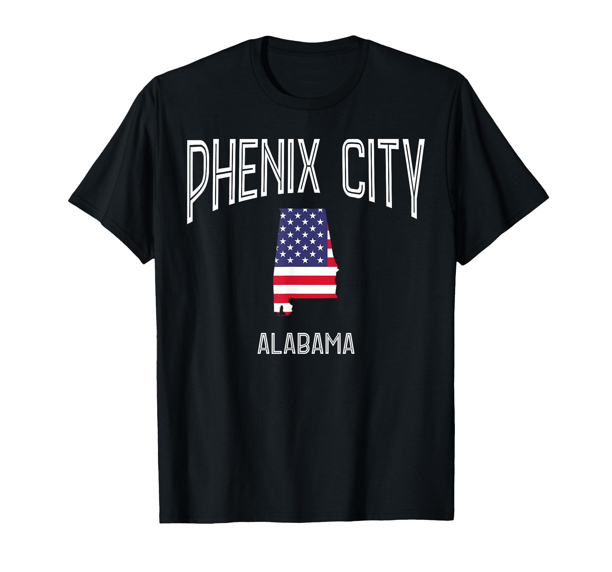 Phenix City Alabama Al Throwback Usa Flag T-Shirt - Novelty Apparel Unisex - T-Shirt, Sweatshirt, Hoodie