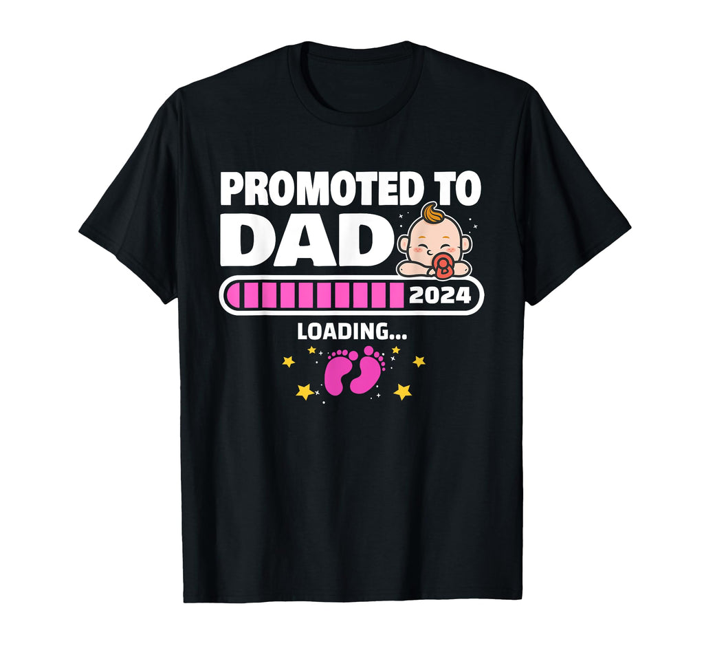 New Dad 1St Time Dad Est 2024 Promoted T-Shirt - Streetwear Style Unisex - T-Shirt, Sweatshirt, Hoodie