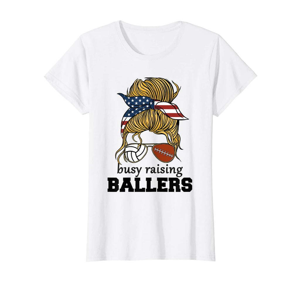 Womens Volleyball And Football Mom T-Shirt - Custom Art Print Men Women - T-Shirt, Sweatshirt, Hoodie