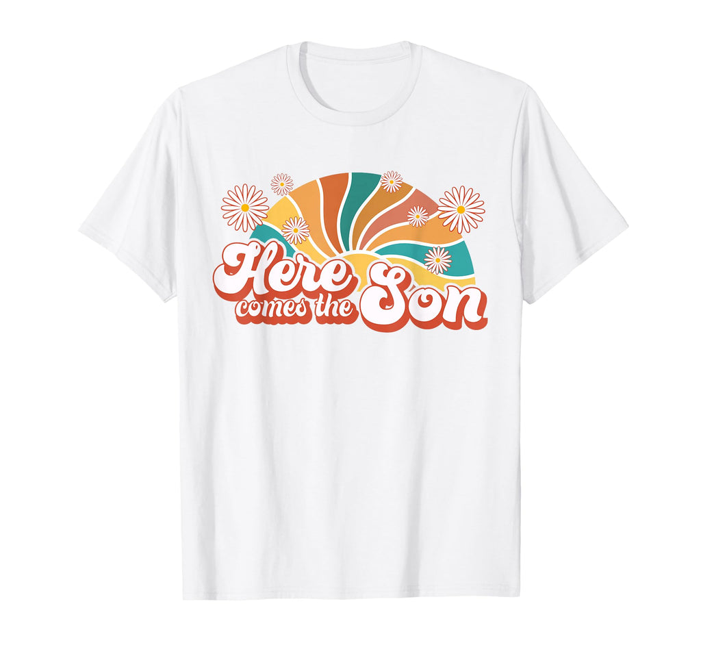 Here Comes Son Shower Theme Summer T-Shirt - Graphic Print for Adults - T-Shirt, Sweatshirt, Hoodie