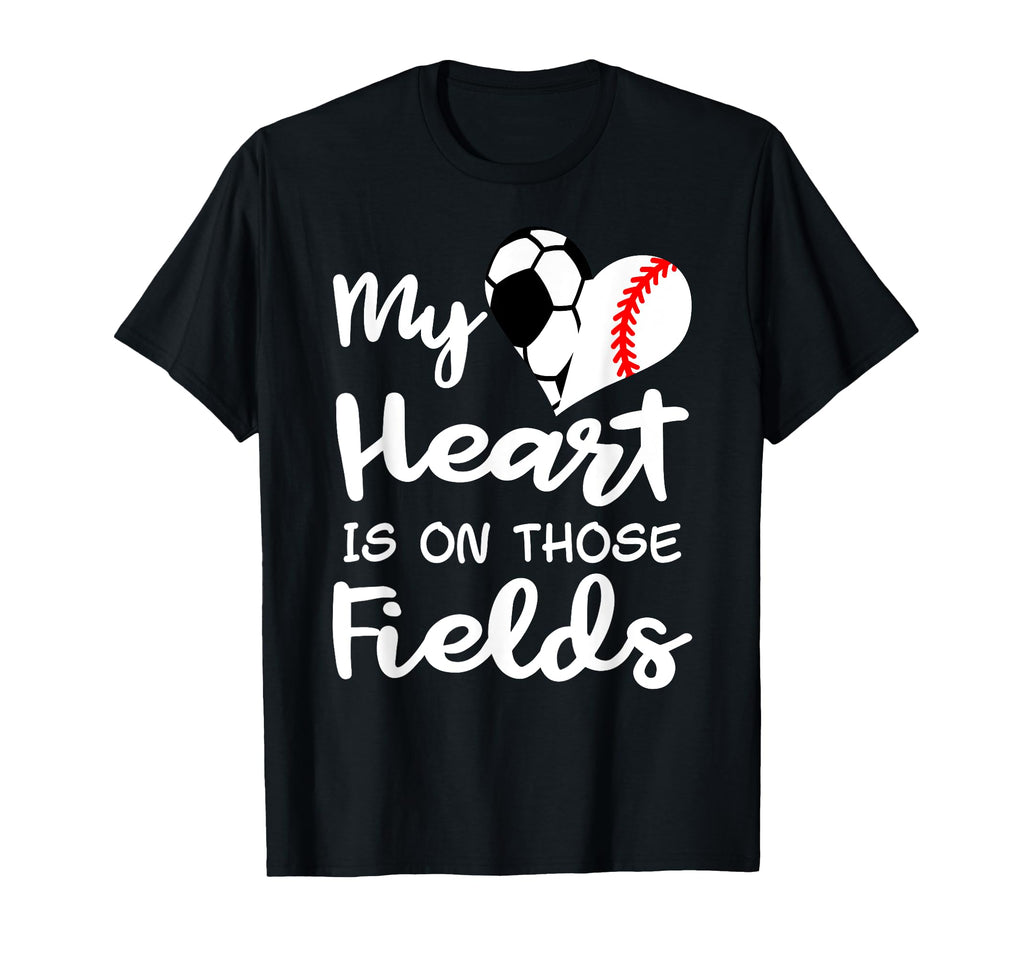 My Heart Is Those Fields Funny Soccer T-Shirt - Trendy Graphic Unisex - T-Shirt, Sweatshirt, Hoodie
