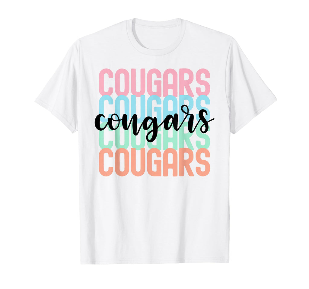 Cougars Team Mascot School Spirit T-Shirt - Streetwear Style for Adults - T-Shirt, Sweatshirt, Hoodie