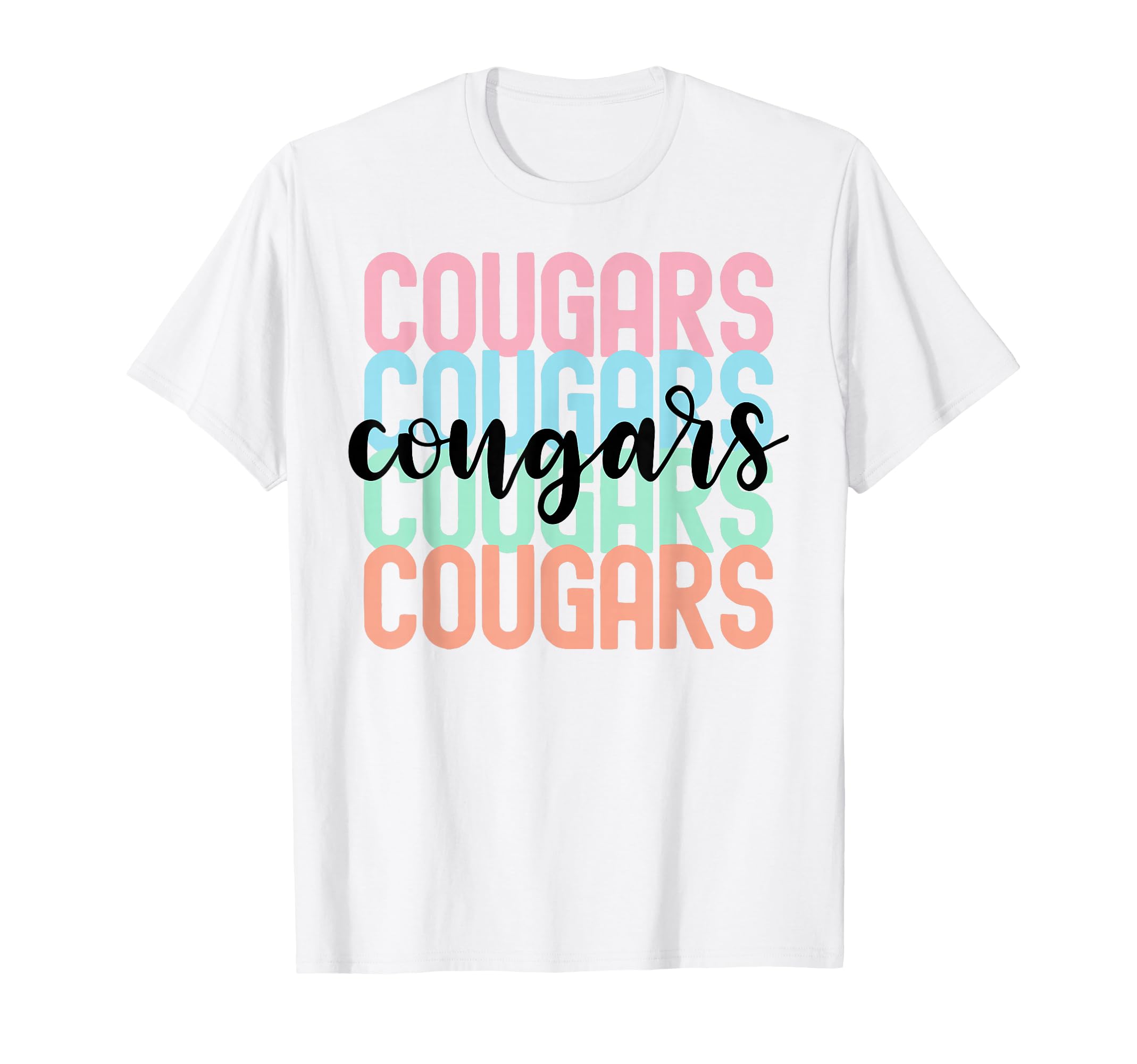 Cougars Team Mascot School Spirit T-Shirt - Streetwear Style for Adults - T-Shirt, Sweatshirt, Hoodie