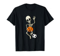 Soccer Skeleton Halloween Outfit T-Shirt - Minimalist Print for Adults - T-Shirt, Sweatshirt, Hoodie