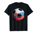 Slovakia Flag Football Soccer Ball T-Shirt - Aesthetic Graphic Unisex - T-Shirt, Sweatshirt, Hoodie