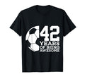 42 Years Being Awesome Soccer 42Nd T-Shirt - Minimalist Print for Adults - T-Shirt, Sweatshirt, Hoodie