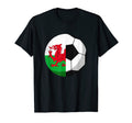 Half Wales Flag Half Football Fans T-Shirt - Novelty Apparel Men Women - T-Shirt, Sweatshirt, Hoodie
