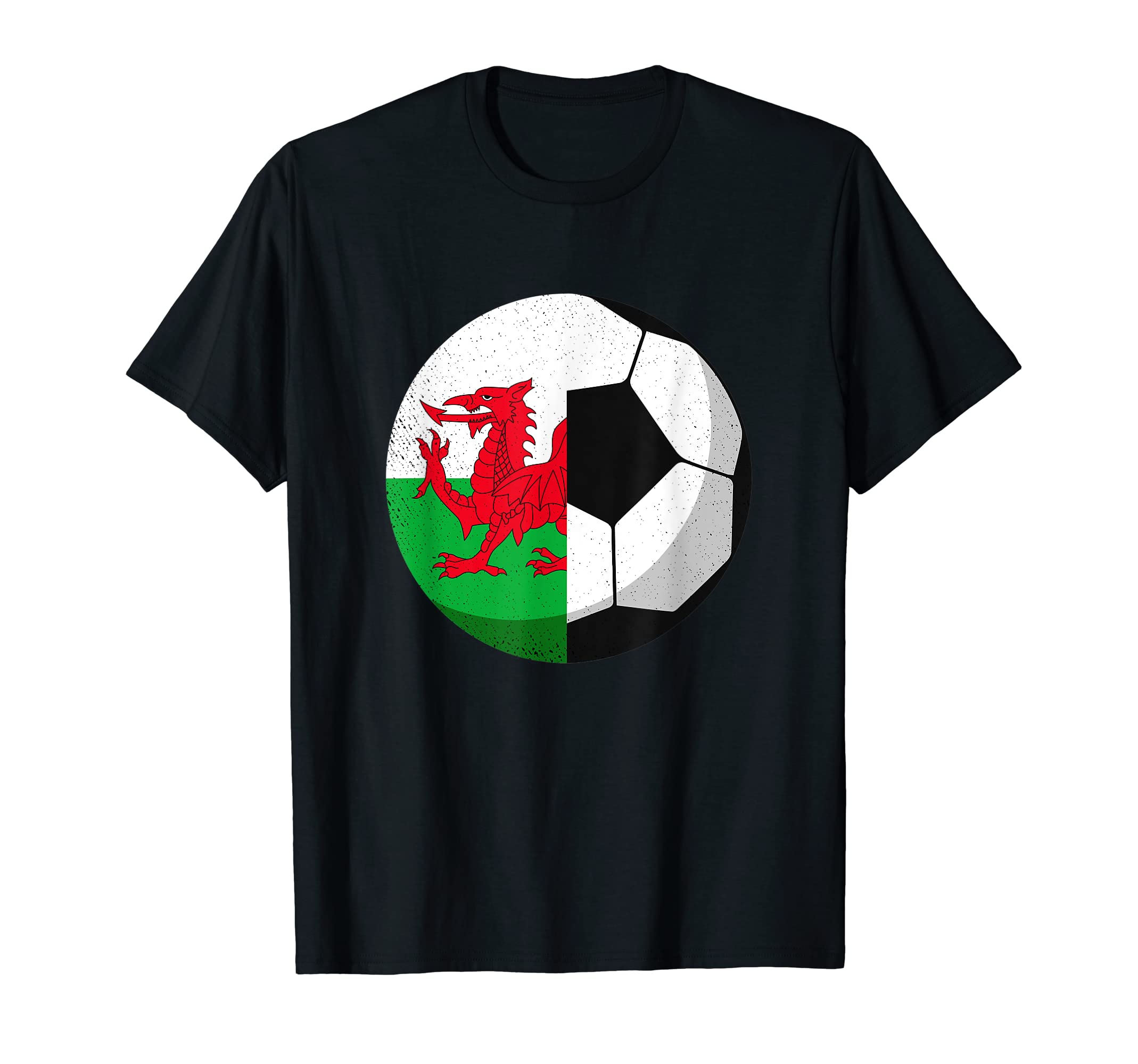 Half Wales Flag Half Football Fans T-Shirt - Novelty Apparel Men Women - T-Shirt, Sweatshirt, Hoodie