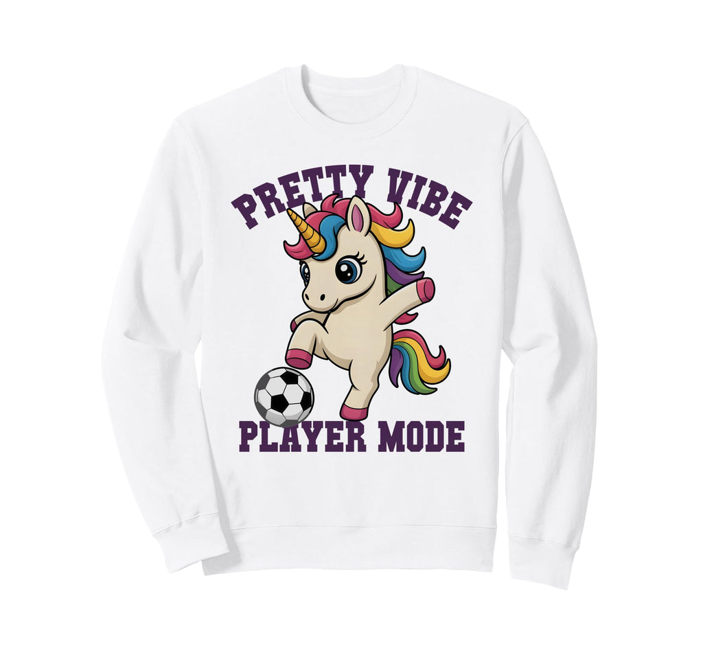 Soccer Pretty Vibe Unicorn Player Sweatshirt - Unique Graphic for Adults - T-Shirt, Sweatshirt, Hoodie