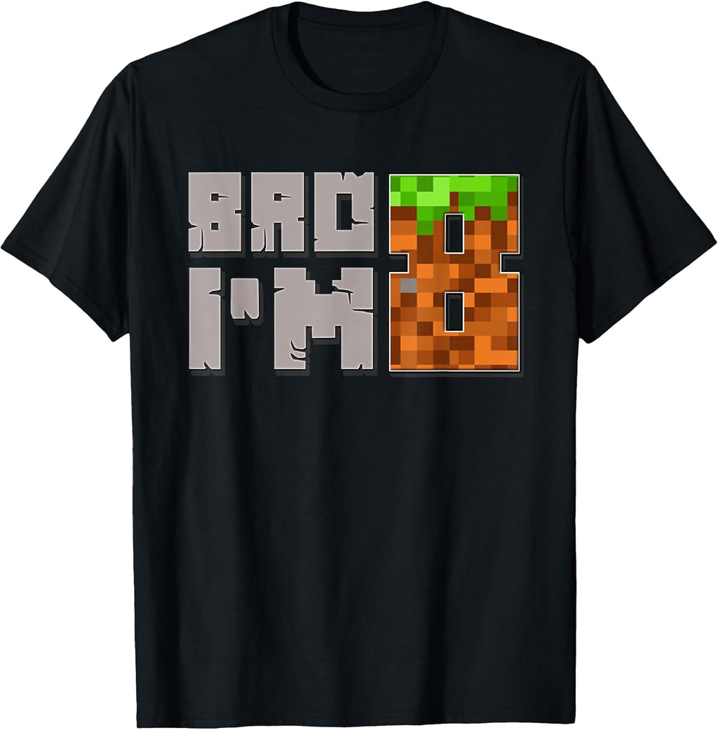 8th Birthday Boy Bro I'm 8 Year Old Gamer Pixel - Adult & Kids T-Shirts, Sweatshirts & Hoodies apparel design preview 1