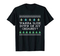 Wanna Slide Down My Chimney Dad Jokes T-Shirt - Minimalist Print Men Women - T-Shirt, Sweatshirt, Hoodie