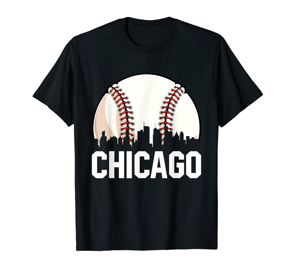 Chicago Cityscape Dad Baseball Lover T-Shirt - Streetwear Style for Adults - T-Shirt, Sweatshirt, Hoodie