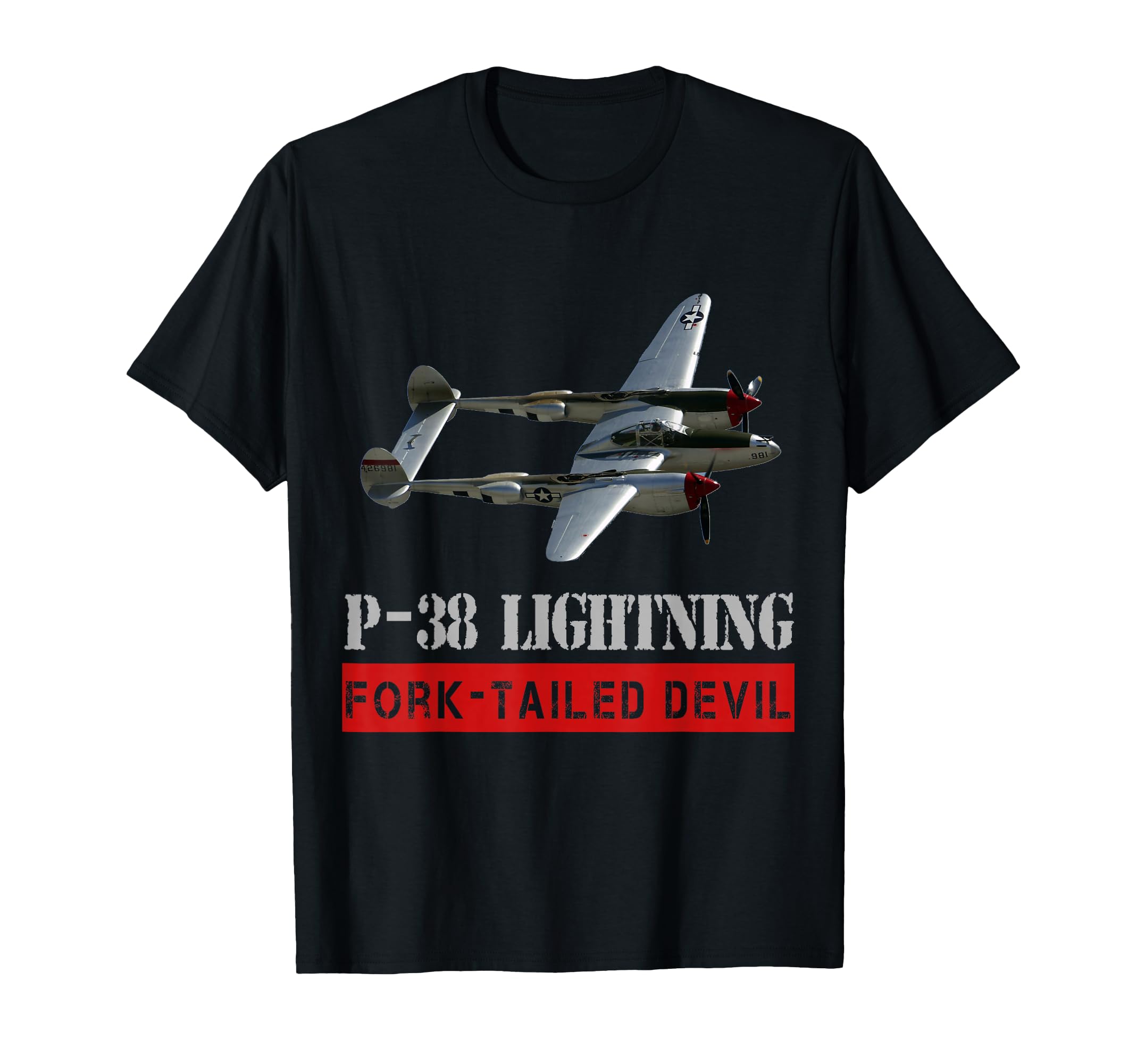 P 38 Lightning War Bird Fork Tailed T-Shirt - Minimalist Print for Adults - T-Shirt, Sweatshirt, Hoodie