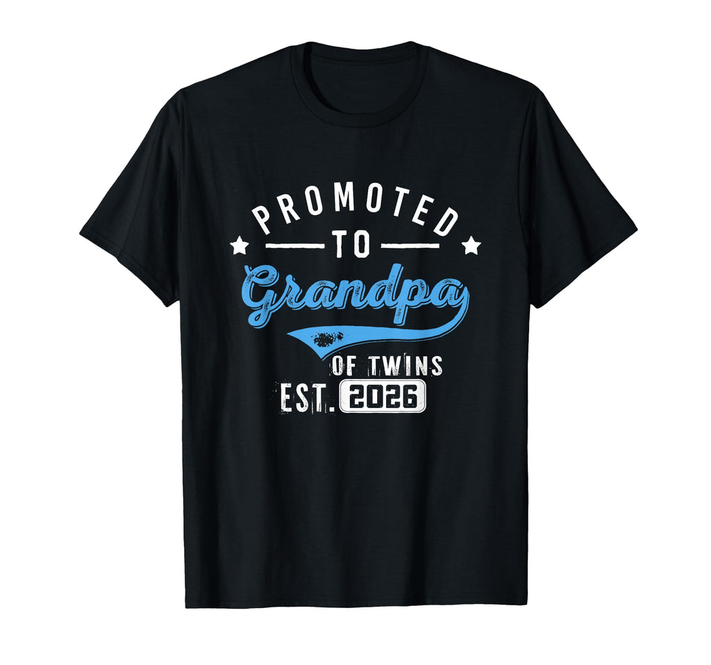Promoted To Grandpa Twins Est T-Shirt - Casual Everyday Wear for Adults - T-Shirt, Sweatshirt, Hoodie