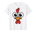 Funny Chicken Face Big Eyes Cartoon T-Shirt - Minimalist Print Unisex - T-Shirt, Sweatshirt, Hoodie