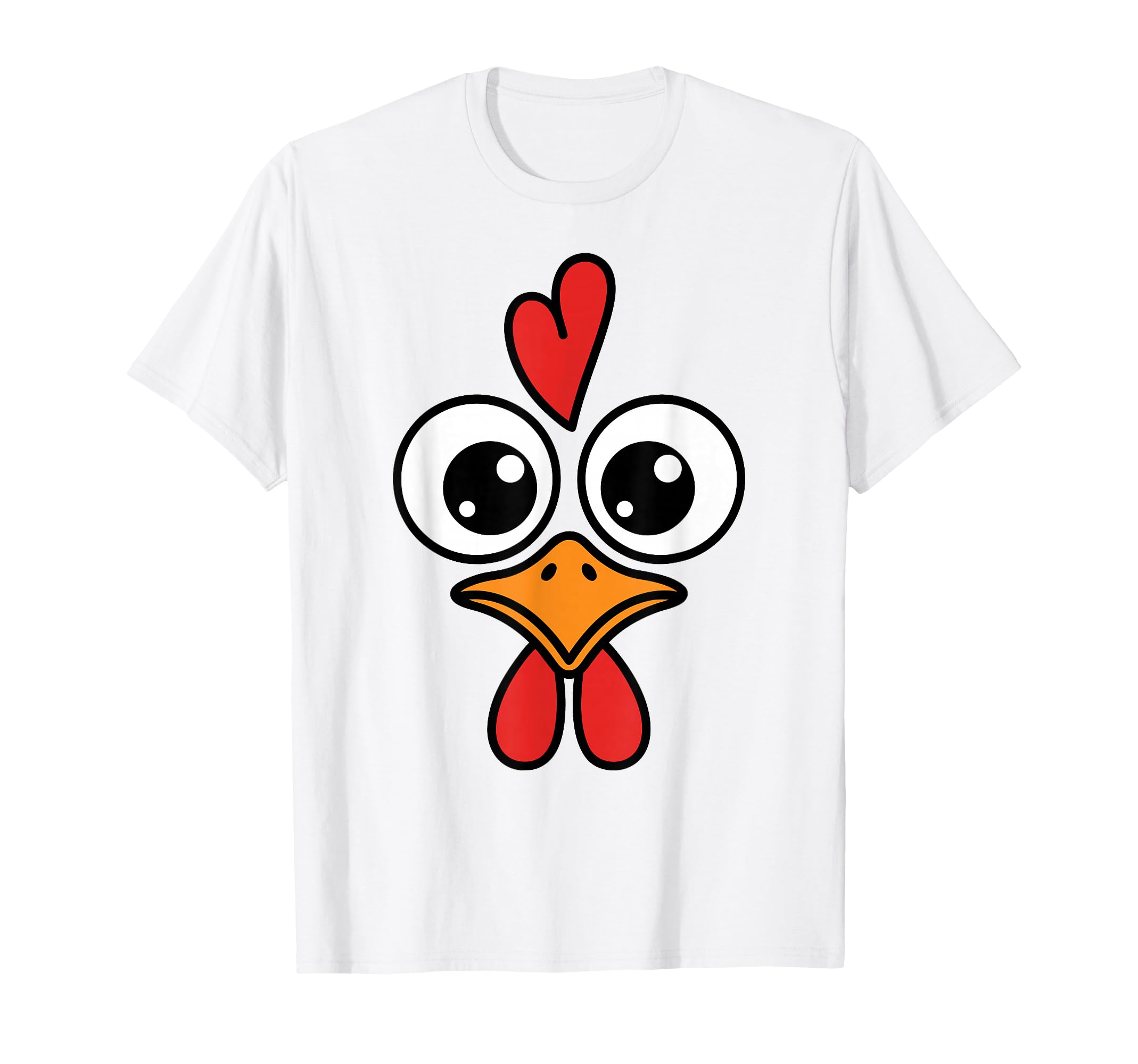 Funny Chicken Face Big Eyes Cartoon T-Shirt - Minimalist Print Unisex - T-Shirt, Sweatshirt, Hoodie