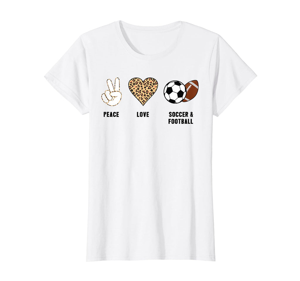 Peace Love Soccer Football Soccer T-Shirt - Trendy Graphic for Adults - T-Shirt, Sweatshirt, Hoodie