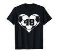 Soccer Heart Number 48 Jersey Sports T-Shirt - Graphic Print for Adults - T-Shirt, Sweatshirt, Hoodie