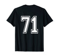 Number 71 Sports Player Number Back T-Shirt - Custom Art Print for Adults - T-Shirt, Sweatshirt, Hoodie