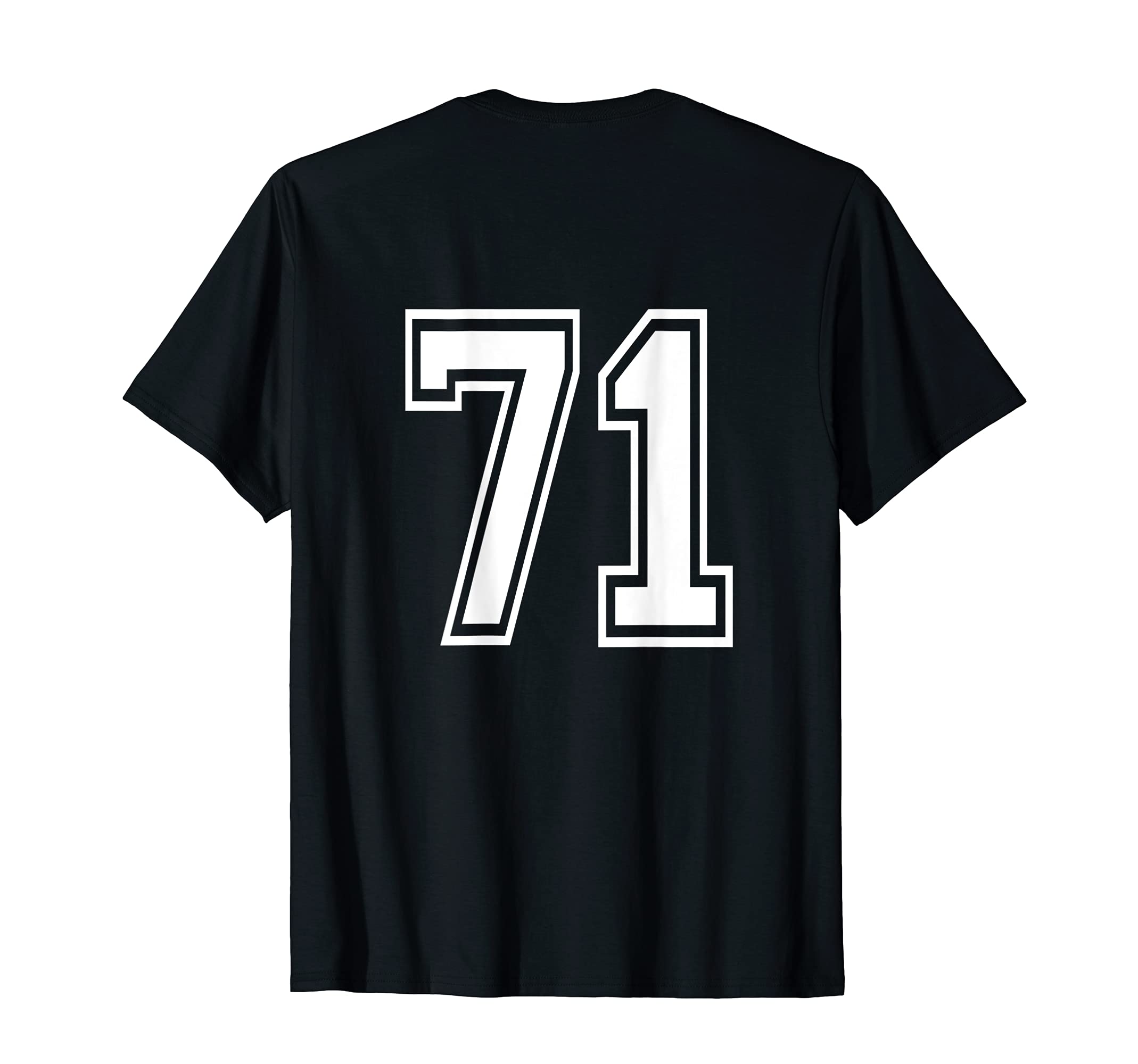 Number 71 Sports Player Number Back T-Shirt - Custom Art Print for Adults - T-Shirt, Sweatshirt, Hoodie