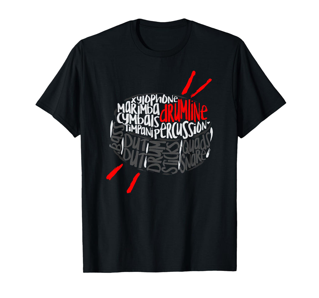 Drumline Marching Band Word Cloud Art T-Shirt - Streetwear Style for Adults - T-Shirt, Sweatshirt, Hoodie