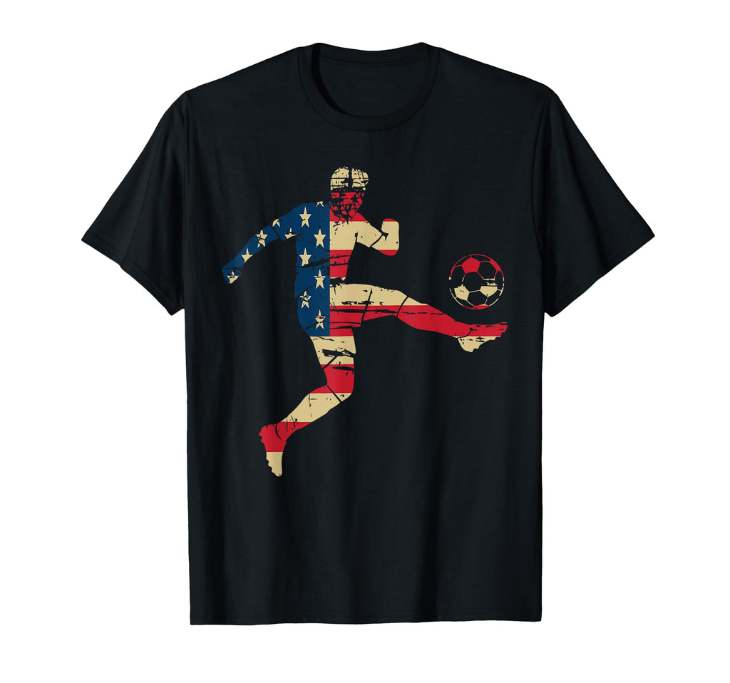 Usa American Flag Soccer Player T-Shirt - Aesthetic Graphic for Adults - T-Shirt, Sweatshirt, Hoodie