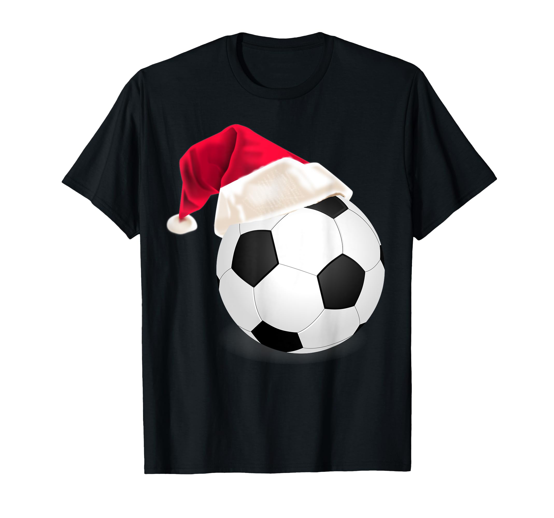Soccer Soccer Ball Santa Hat T-Shirt - Unique Graphic for Adults - T-Shirt, Sweatshirt, Hoodie