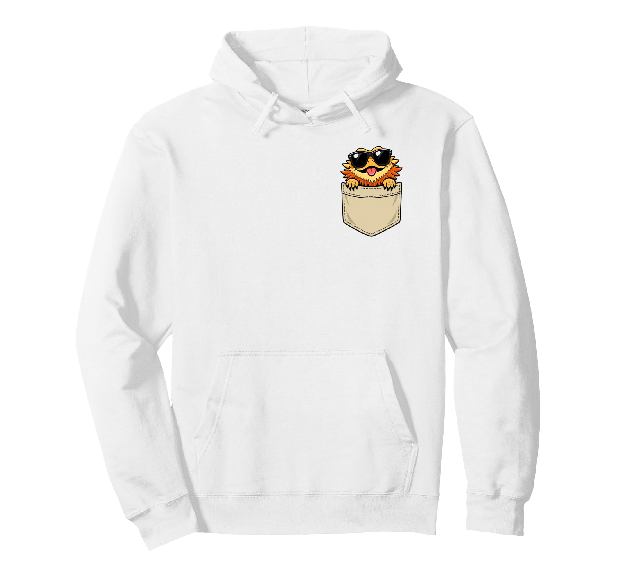 Funny Bearded Dragon Peeking Pocket Reptile Hoodie - Graphic Print Unisex - T-Shirt, Sweatshirt, Hoodie