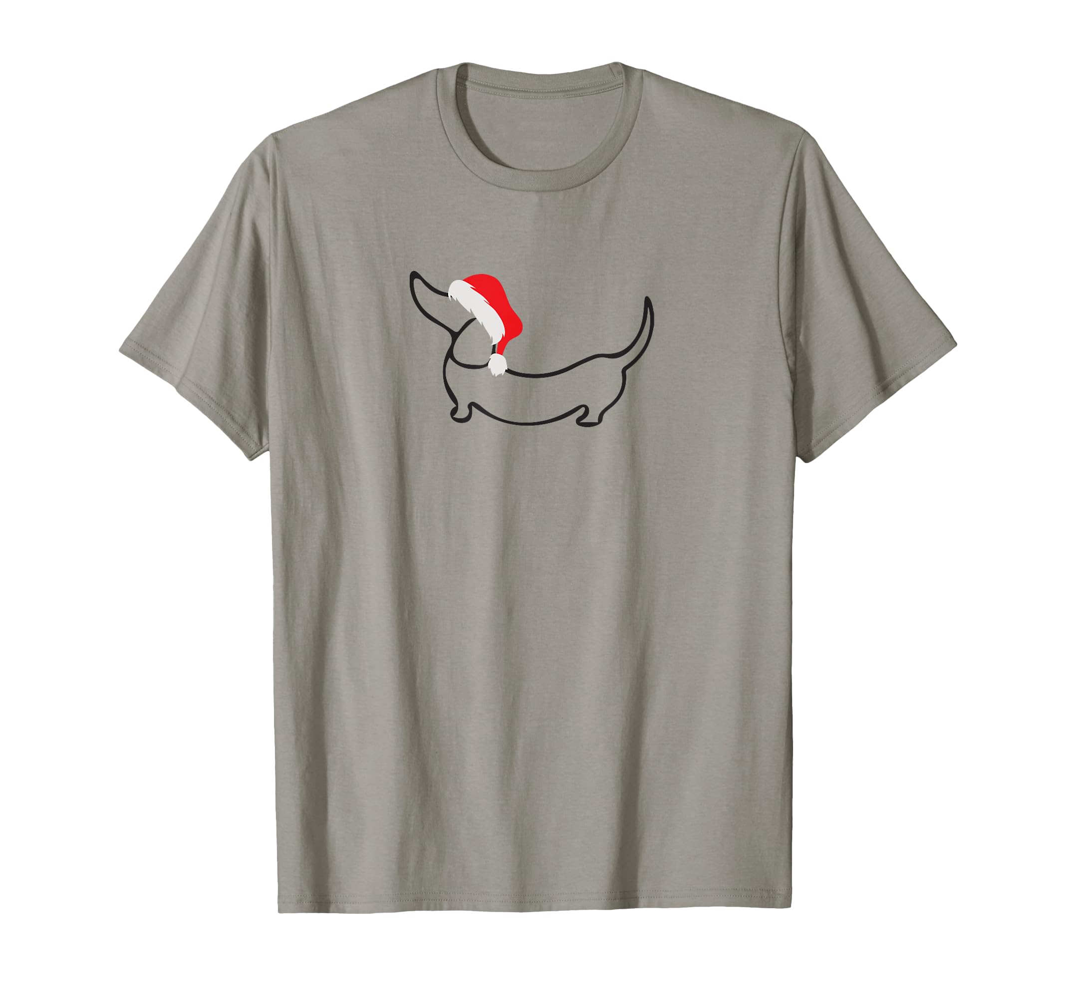 Dachshund Santa Hat T-Shirt - Fun Novelty Design for Adults - T-Shirt, Sweatshirt, Hoodie