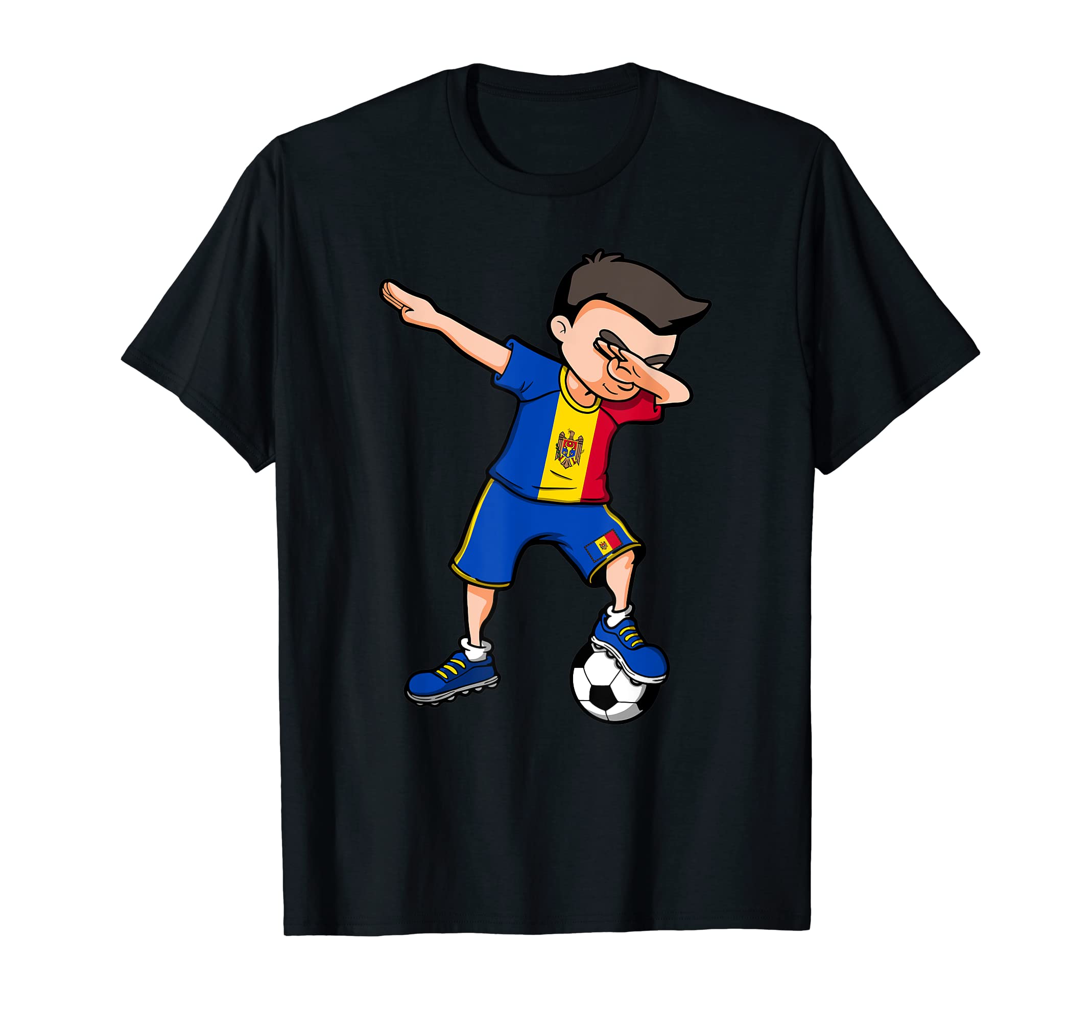 Dabbing Soccer Moldova Jersey Moldovan T-Shirt - Unique Graphic Unisex - T-Shirt, Sweatshirt, Hoodie