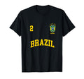 Brazil Team Sports Number 2 Soccer T-Shirt - Fun Novelty Design for Adults - T-Shirt, Sweatshirt, Hoodie