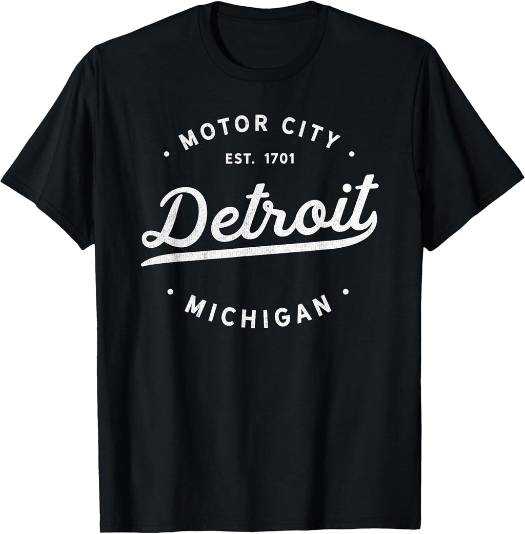 Classic Retro Vintage Detroit Michigan Motor City - Adult & Kids T-Shirts, Sweatshirts & Hoodies apparel design preview 1