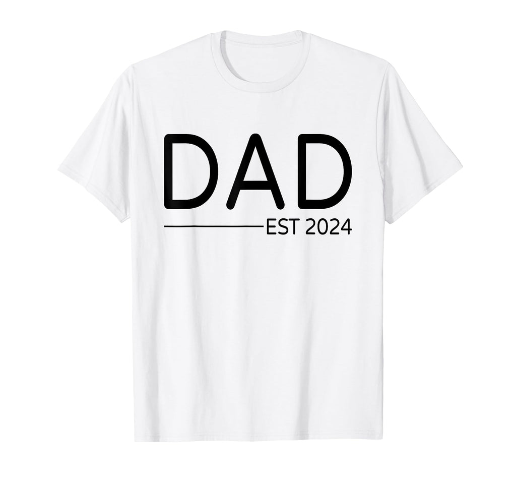 New Dad Est 2024 First Fathers Day T-Shirt - Aesthetic Graphic for Adults - T-Shirt, Sweatshirt, Hoodie