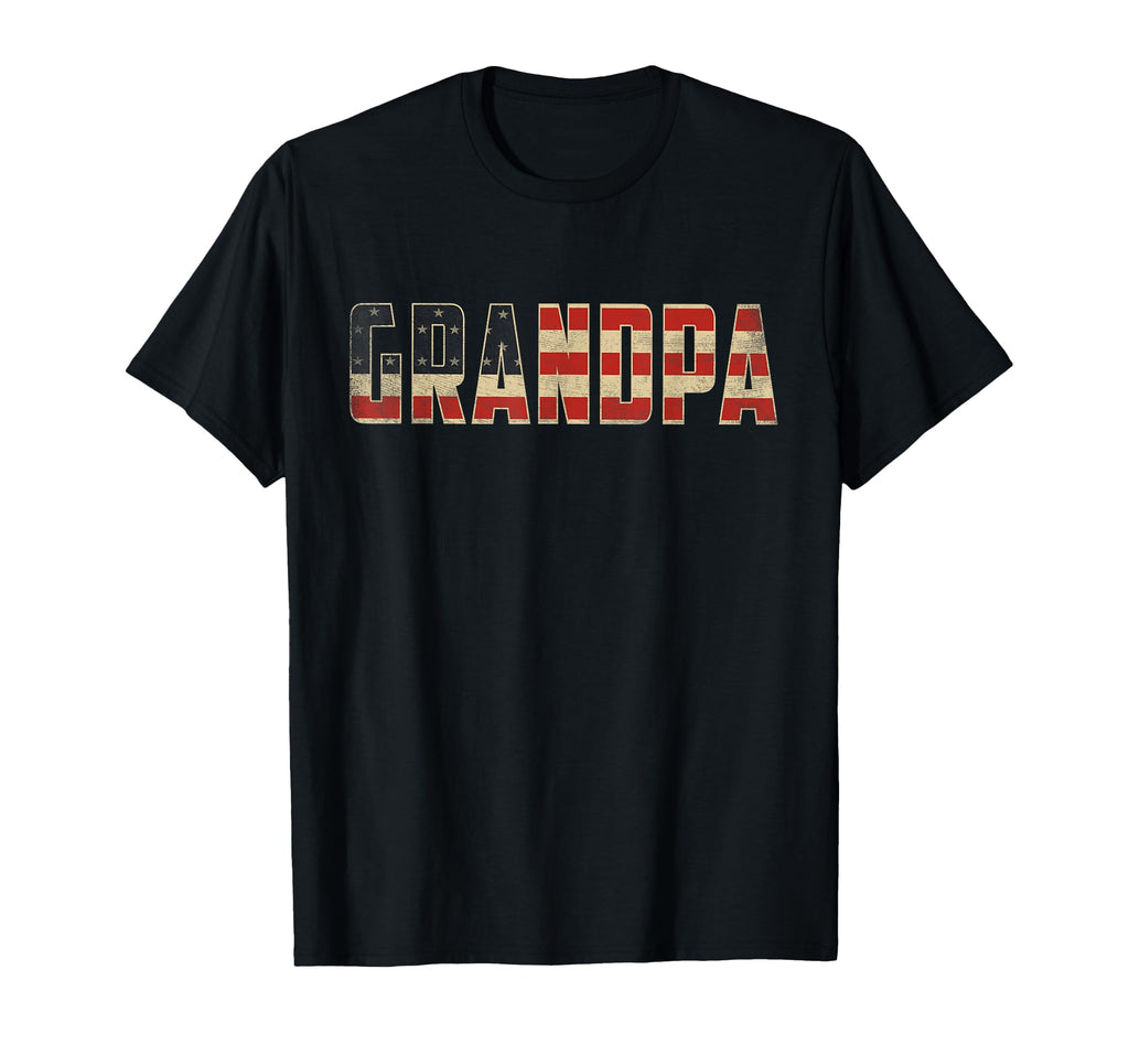 Grandpa Bold Patriotic American Flag T-Shirt - Unique Graphic Unisex - T-Shirt, Sweatshirt, Hoodie