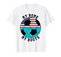 My Home My Roots Kazakhstan Flag Soccer T-Shirt - Graphic Print for Adults - T-Shirt, Sweatshirt, Hoodie