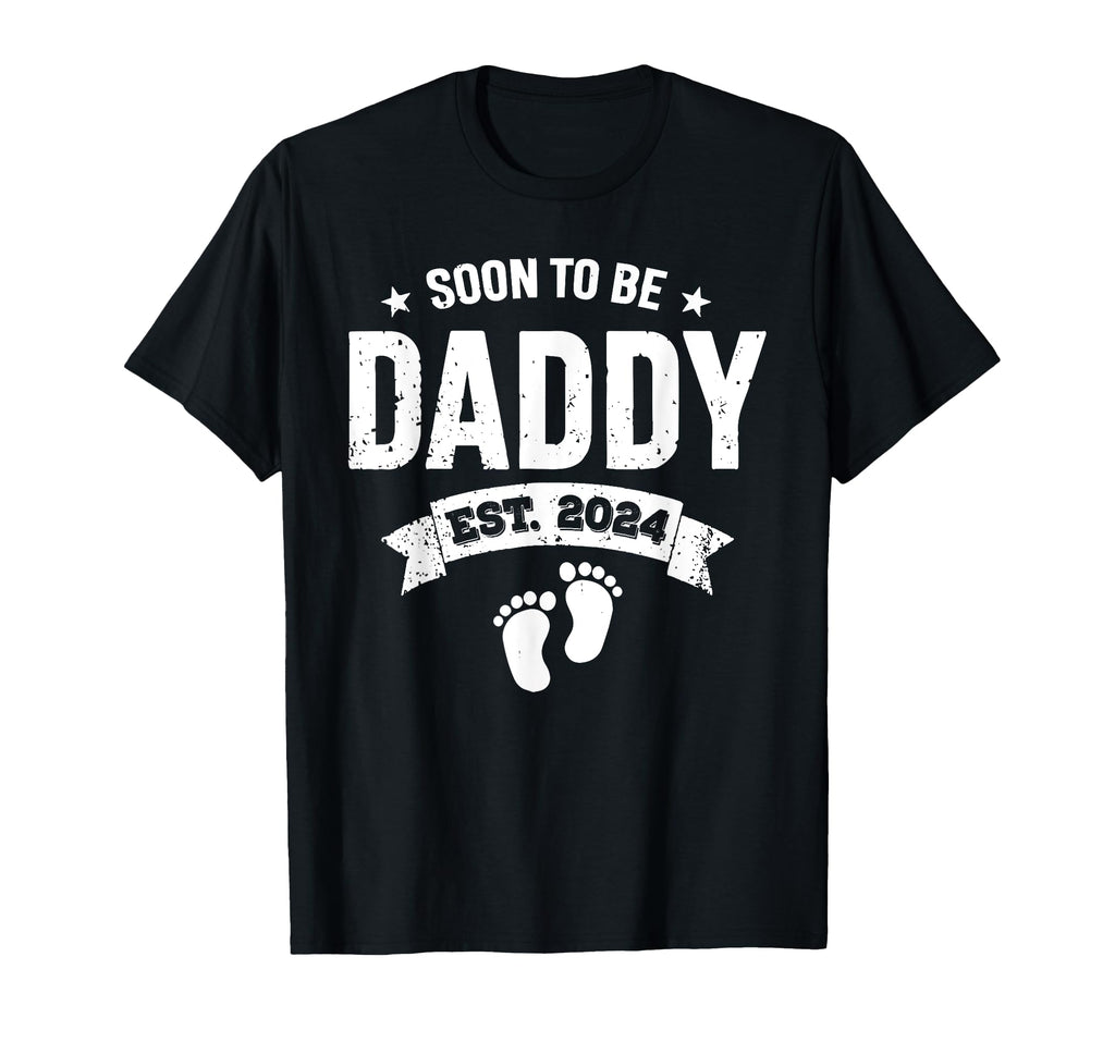 New Dad 1St Time Dad Est 2024 T-Shirt - Minimalist Print Men Women - T-Shirt, Sweatshirt, Hoodie