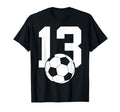 Number 13 Years Soccer 13Th Birthday T-Shirt - Aesthetic Graphic for Adults - T-Shirt, Sweatshirt, Hoodie