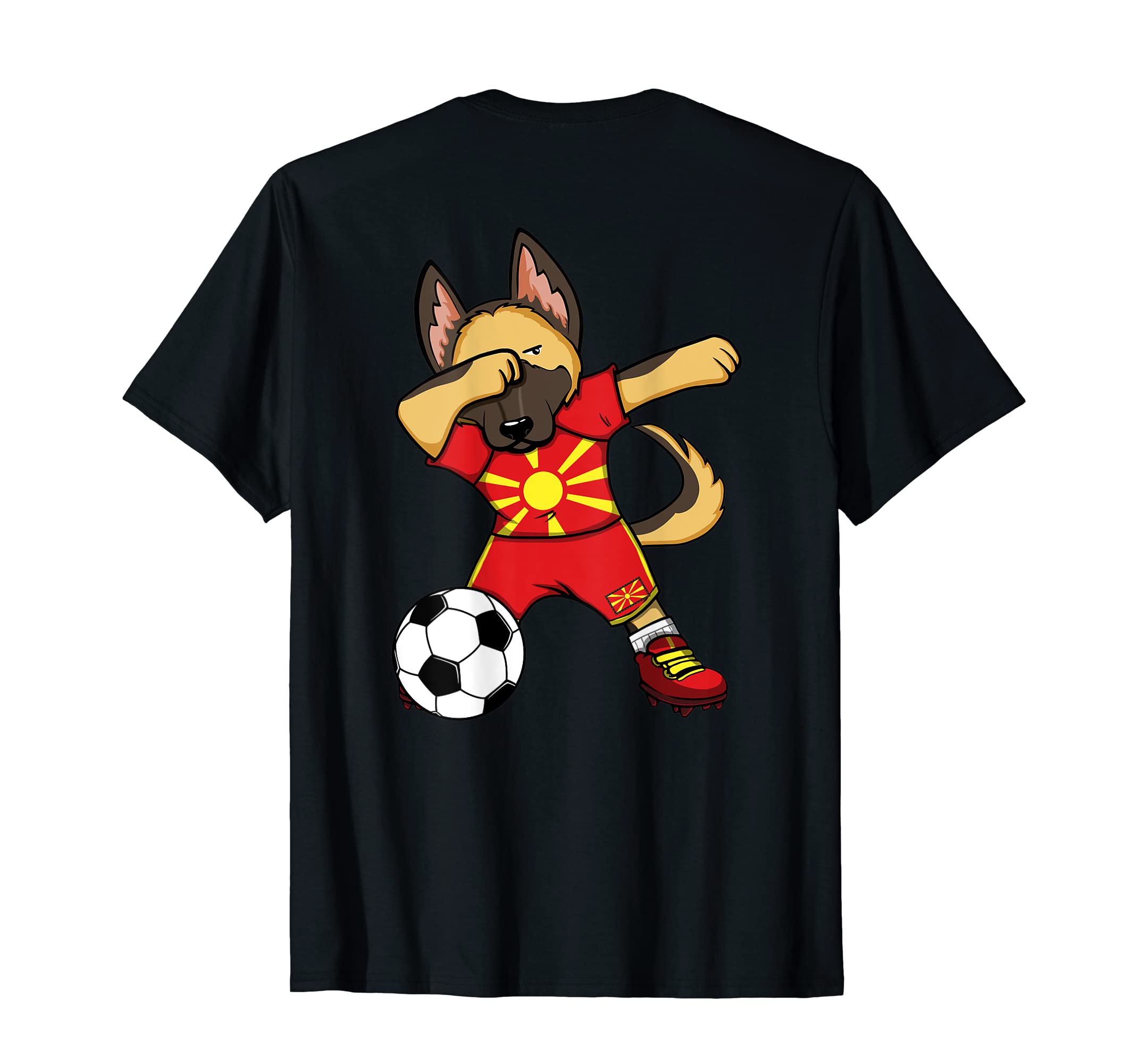 Dabbing German Shepherd Macedonia T-Shirt - Casual Everyday Wear Unisex - T-Shirt, Sweatshirt, Hoodie