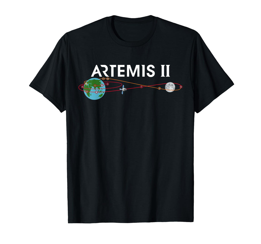 Artemis 2 Route Map Sls Rocket Launch T-Shirt - Novelty Apparel for Adults - T-Shirt, Sweatshirt, Hoodie