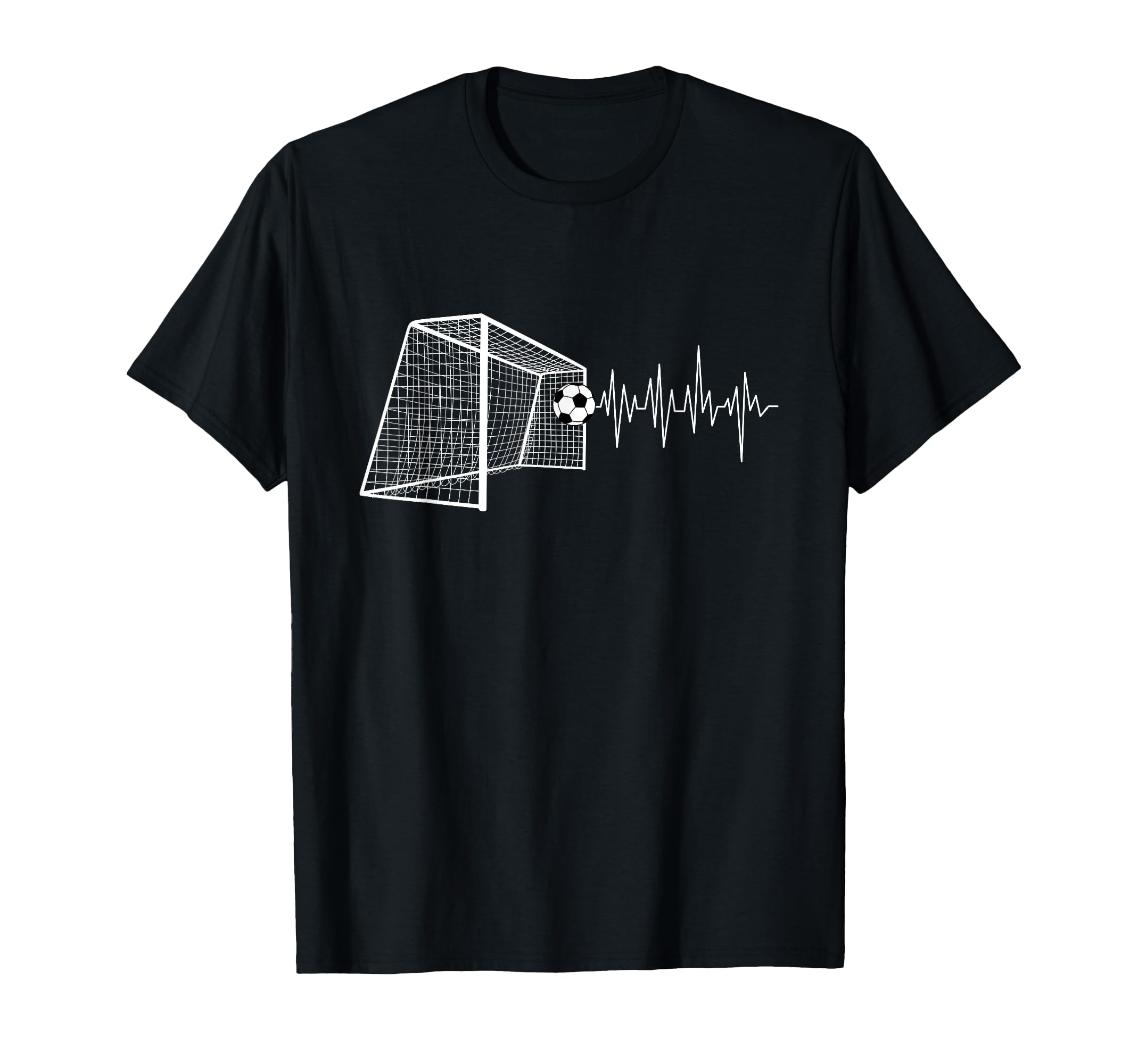 Funny Soccer Heartbeat Ecg Football T-Shirt - Fun Novelty Design Men Women - T-Shirt, Sweatshirt, Hoodie