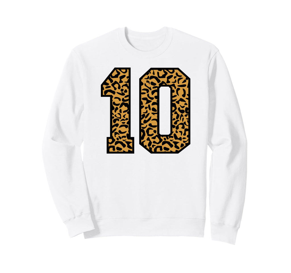 10 Number Leopard Ten Team Sports Sweatshirt - Trendy Graphic Unisex - T-Shirt, Sweatshirt, Hoodie