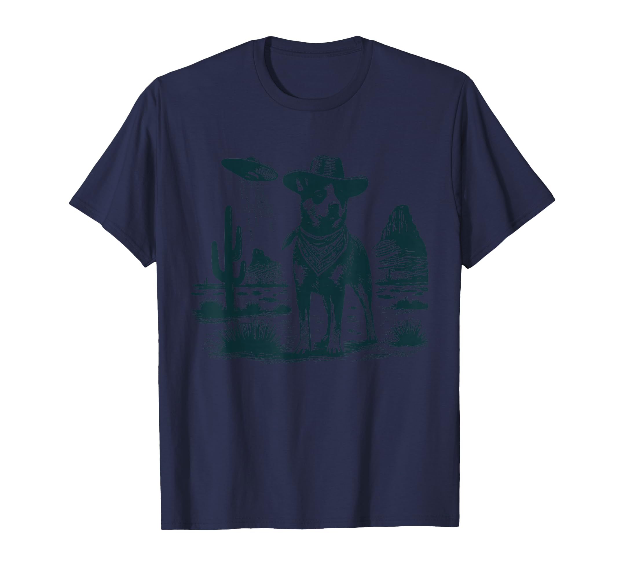 Heeler Ufo Western Cowboy Australian T-Shirt - Trendy Graphic Unisex - T-Shirt, Sweatshirt, Hoodie